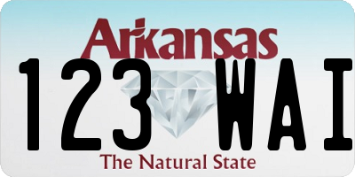 AR license plate 123WAI