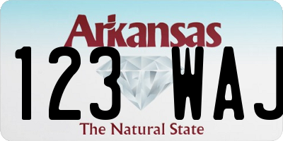 AR license plate 123WAJ