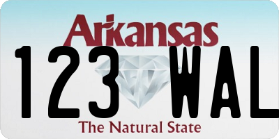 AR license plate 123WAL