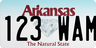 AR license plate 123WAM