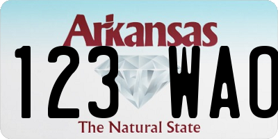 AR license plate 123WAO