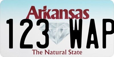 AR license plate 123WAP