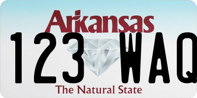 AR license plate 123WAQ
