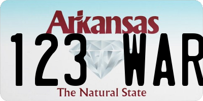 AR license plate 123WAR