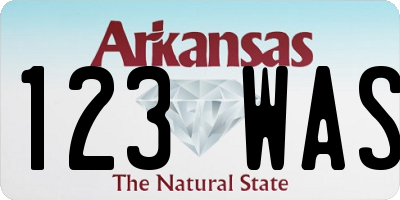 AR license plate 123WAS
