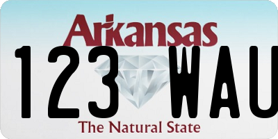AR license plate 123WAU