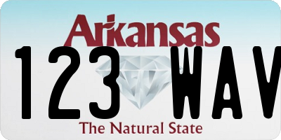 AR license plate 123WAV