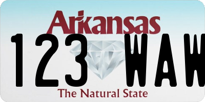 AR license plate 123WAW