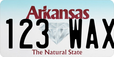 AR license plate 123WAX