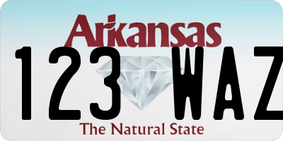 AR license plate 123WAZ