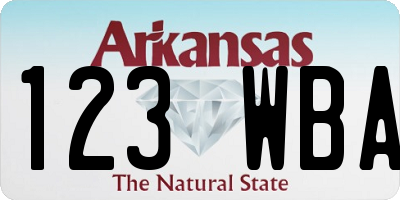 AR license plate 123WBA
