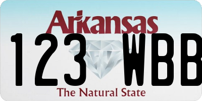 AR license plate 123WBB