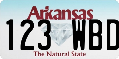 AR license plate 123WBD