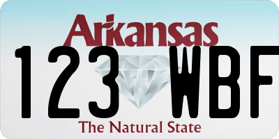 AR license plate 123WBF
