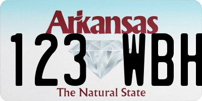 AR license plate 123WBH