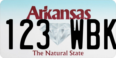 AR license plate 123WBK