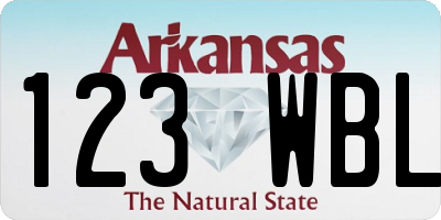 AR license plate 123WBL