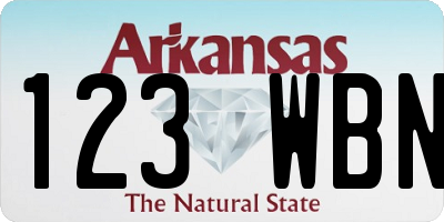 AR license plate 123WBN