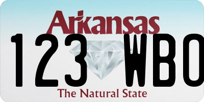 AR license plate 123WBO