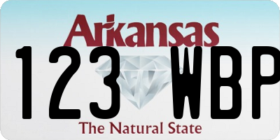AR license plate 123WBP