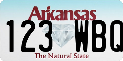 AR license plate 123WBQ
