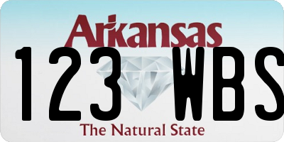 AR license plate 123WBS