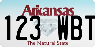 AR license plate 123WBT