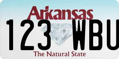 AR license plate 123WBU