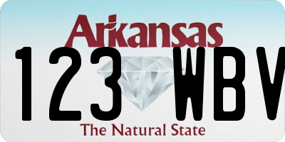 AR license plate 123WBV
