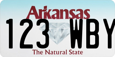 AR license plate 123WBY