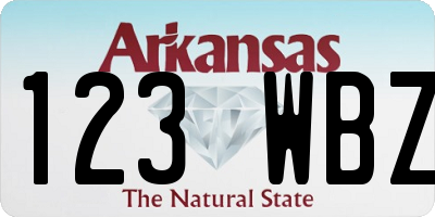 AR license plate 123WBZ