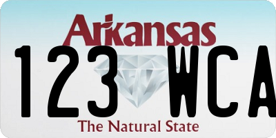 AR license plate 123WCA