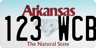 AR license plate 123WCB