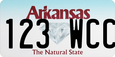 AR license plate 123WCC