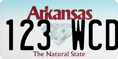 AR license plate 123WCD