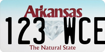 AR license plate 123WCE