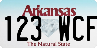 AR license plate 123WCF