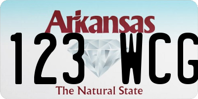 AR license plate 123WCG