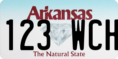 AR license plate 123WCH