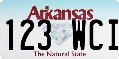 AR license plate 123WCI