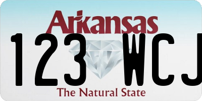 AR license plate 123WCJ