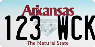 AR license plate 123WCK