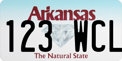 AR license plate 123WCL