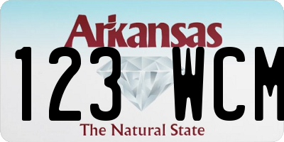 AR license plate 123WCM
