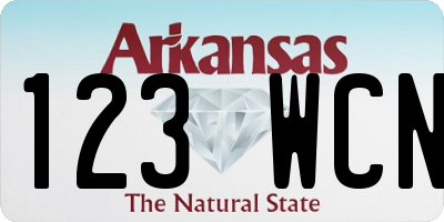 AR license plate 123WCN