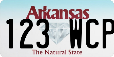 AR license plate 123WCP