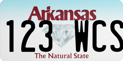 AR license plate 123WCS