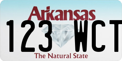 AR license plate 123WCT