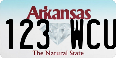 AR license plate 123WCU
