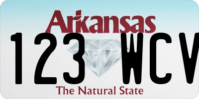 AR license plate 123WCV